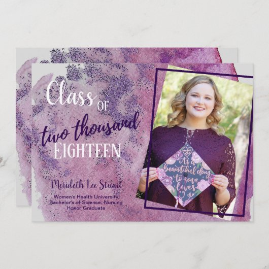 卒業の紫外線2の写真の発表 案内状 (正面/裏面)