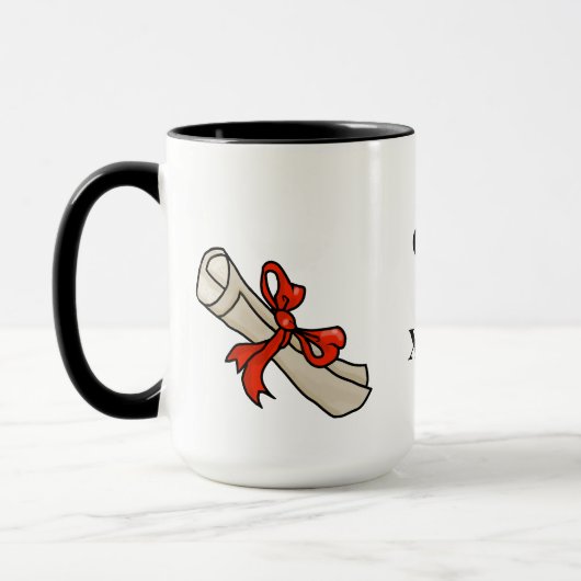 卒業の羊皮のマグは年をカスタマイズ! マグカップ (左)