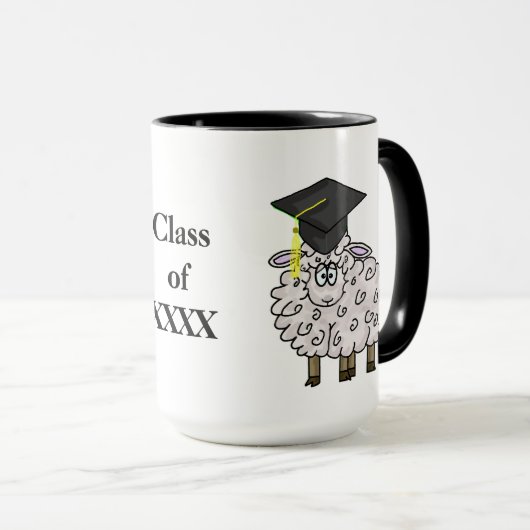 卒業の羊皮のマグは年をカスタマイズ! マグカップ (正面右)