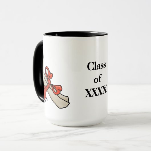 卒業の羊皮のマグは年をカスタマイズ! マグカップ (正面左)