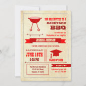 卒業の裏庭BBQの招待状 招待状 (正面)