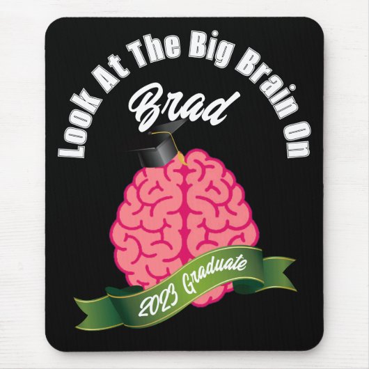 卒業の際に大きな脳を見パーソナライズされたる マウスパッド (正面)