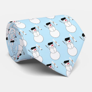 卒業の雪だるまクリスマス ネクタイ