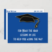 卒業の青いパーティーのアドバイス ポストカード (正面/裏面)