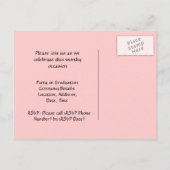 卒業はがきかわいらし、ピンクと白 案内ポストカード (裏面)