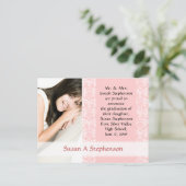 卒業はがきかわいらし、ピンクと白 案内ポストカード (スタンド正面)