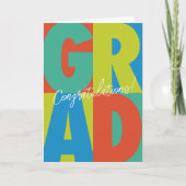 卒業はっきりしたカラフル カード (正面)