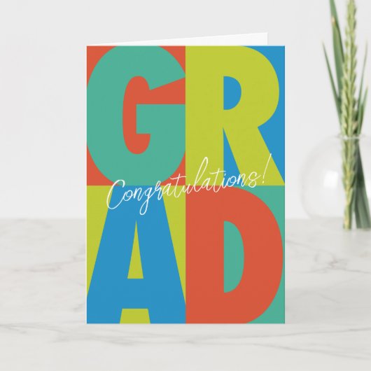 卒業はっきりしたカラフル カード (正面)