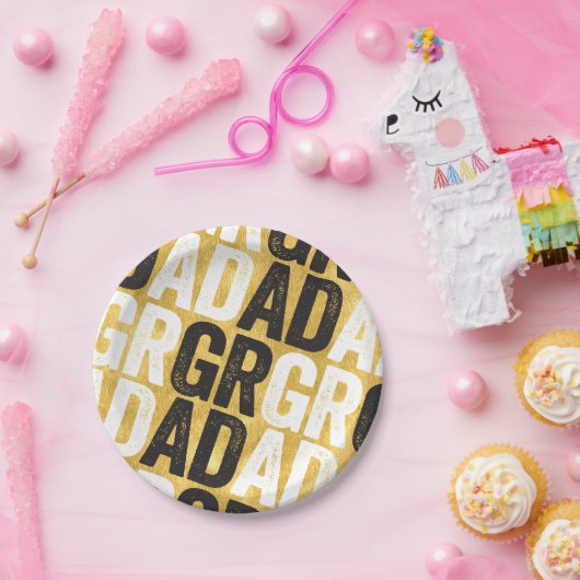 卒業はっきりしたタイポグラフィ金ゴールド卒業会 ペーパープレート (パーティー)