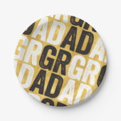 卒業はっきりしたタイポグラフィ金ゴールド卒業会 ペーパープレート (正面)