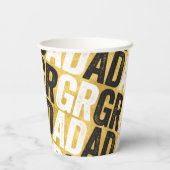 卒業はっきりしたタイポグラフィ金ゴールド卒業会 紙コップ (裏面)