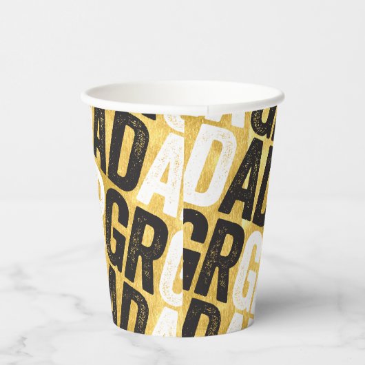 卒業はっきりしたタイポグラフィ金ゴールド卒業会 紙コップ (右)