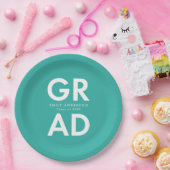 卒業はっきりしたターコイズ ペーパープレート (パーティー)