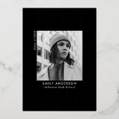 卒業はっきりしたバラ金ゴールド卒業サンキューカード 箔招待状 (正面)