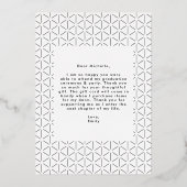 卒業はっきりしたバラ金ゴールド卒業サンキューカード 箔招待状 (裏面)