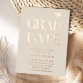 卒業はっきりしたパーティークリーム 箔招待状