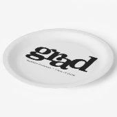 卒業はっきりしたモダンタイポグラフィ白黒 ペーパープレート (アングル)