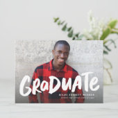 卒業はっきりしたモダントレンディー1枚の卒業 案内状 (スタンド正面)