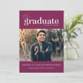 卒業はっきりした者 |写真卒業招待状 招待状 (スタンド正面)