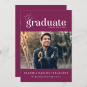 卒業はっきりした者 |写真卒業招待状 招待状 (正面/裏面)