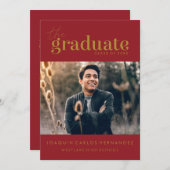 卒業はっきりした者 |写真卒業招待状 招待状 (正面/裏面)