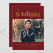 卒業はっきりした者 |写真卒業招待状 招待状 (正面/裏面)