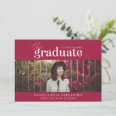 卒業はっきりした者 |写真卒業招待状 招待状 (スタンド正面)