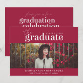 卒業はっきりした者 |写真卒業招待状 招待状 (正面/裏面)