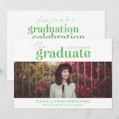 卒業はっきりした者 |写真卒業招待状 招待状 (正面/裏面)