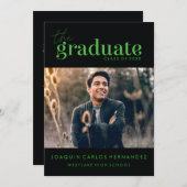 卒業はっきりした者 |写真卒業招待状 招待状 (正面/裏面)