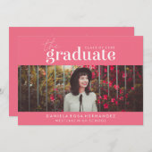 卒業はっきりした者 |写真卒業招待状 招待状 (正面/裏面)