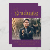 卒業はっきりした者 |写真卒業招待状 招待状 (正面/裏面)