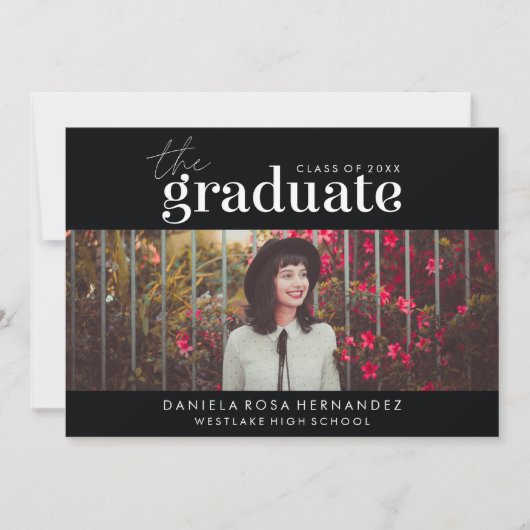 卒業はっきりした者 |写真卒業招待状 招待状 (正面)