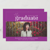 卒業はっきりした者 |写真卒業招待状 招待状 (正面/裏面)