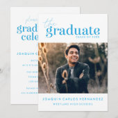 卒業はっきりした者 |写真卒業招待状 招待状 (正面/裏面)