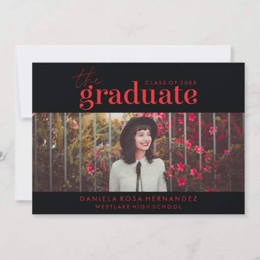 卒業はっきりした者 |写真卒業招待状 招待状 (正面)