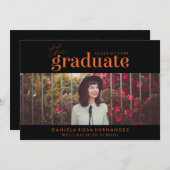 卒業はっきりした者 |写真卒業招待状 招待状 (正面/裏面)