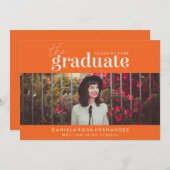 卒業はっきりした者 |写真卒業招待状 招待状 (正面/裏面)