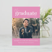 卒業はっきりした者 |写真卒業招待状 招待状 (スタンド正面)