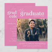 卒業はっきりした者 |写真卒業招待状 招待状 (正面/裏面)