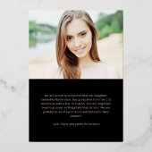 卒業はっきりした者 | 2022年モダンの卒業写真2枚 箔招待状 (裏面)