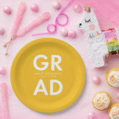 卒業はっきりした黄色 ペーパープレート (パーティー)