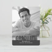 卒業はっきりした、モダンタイポグラフィ写真 案内状 (スタンド正面)