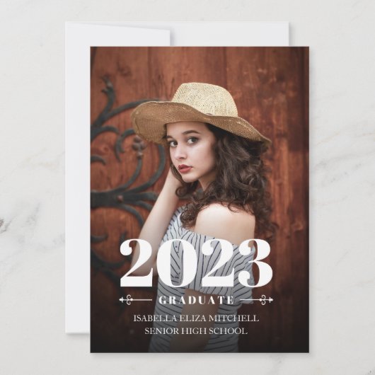 卒業はっきりした |写真の発表 案内状 (正面)