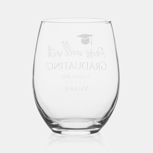卒業はと相性が良カスタムい ステムなしワイングラス (裏面)