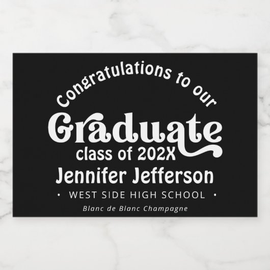 卒業はヴィンテージワエレガントインきらめくLを引き立てる スパークリングワインラベル (シングルラベル)