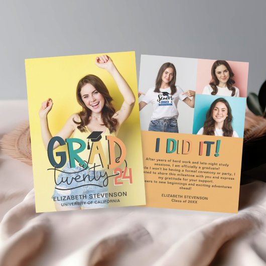 卒業は任意の年レトロ卒業パーティー4写真 招待状