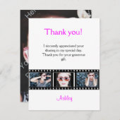 卒業は写真のメッセージカードFilmstrip感謝していしています サンキューカード (正面/裏面)