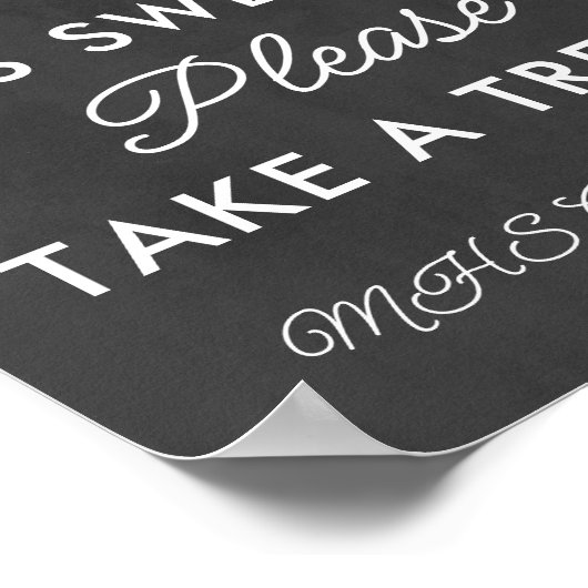 卒業は甘いトリートメントのカスタムパーティーサイン ポスター (角)