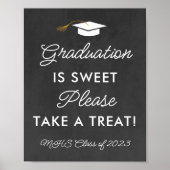 卒業は甘いトリートメントのカスタムパーティーサイン ポスター (正面)
